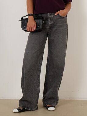 AGOLDE Low Slung Baggy Jeans Spirit Gray Wash Size 28